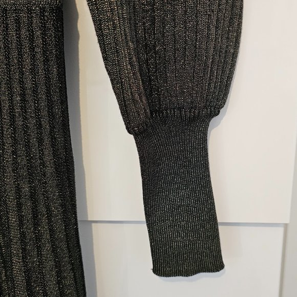 SANDRO Paris Aure Metallic Long Lurex Knit Dress! - Picture 4 of 16